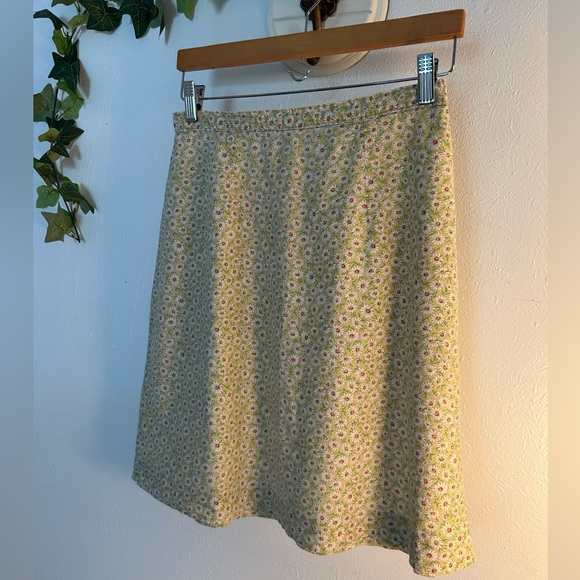 Vintage Floral Yellow & Green Skirt - Picture 4 of 10